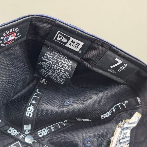 Atlanta Braves New Era 150th Anniversary Hat 59FIFTY Satin Navy Blue Red Limited - Picture 9 of 11